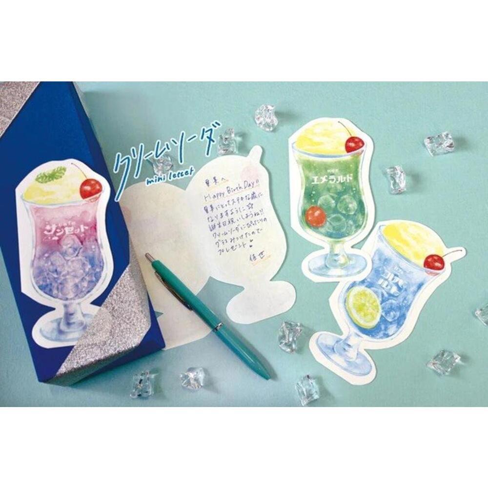 Furukawashiko Stationery Letter Set, Pink Blue Cream Soda, Kawaii 8 Pcs - Picture 5 of 5